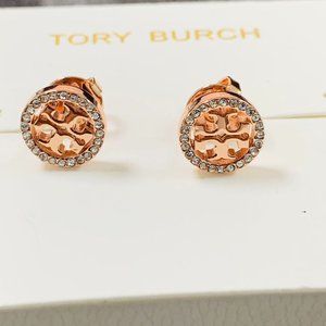 Tory Burch Women's Miller Pave Stud Earrings - Silver/Crystal